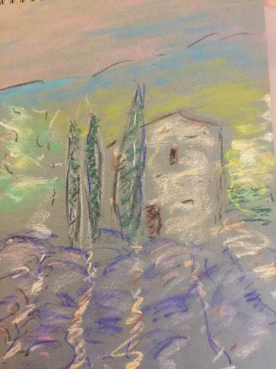 Peinture intitulée "Sensations Provença…" par Christian Valette, Œuvre d'art originale, Pastel Monté sur Autre panneau rigide