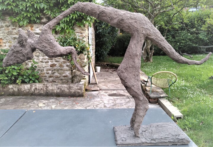Sculpture titled "kangourou" by Christian Vial, Original Artwork, Resin