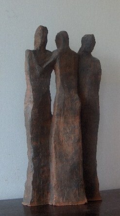 Skulptur mit dem Titel "Les Parques" von Christian Vial, Original-Kunstwerk, Terra cotta