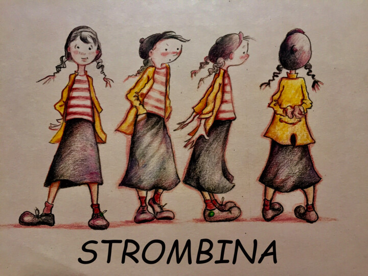 Dessin intitulée "Strombina" par Christiana Visentin Gajoni, Œuvre d'art originale, Crayon