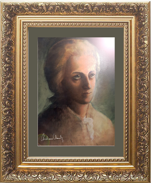 Pintura intitulada "Mozart by Christiana" por Christiana Visentin Gajoni, Obras de arte originais, Óleo