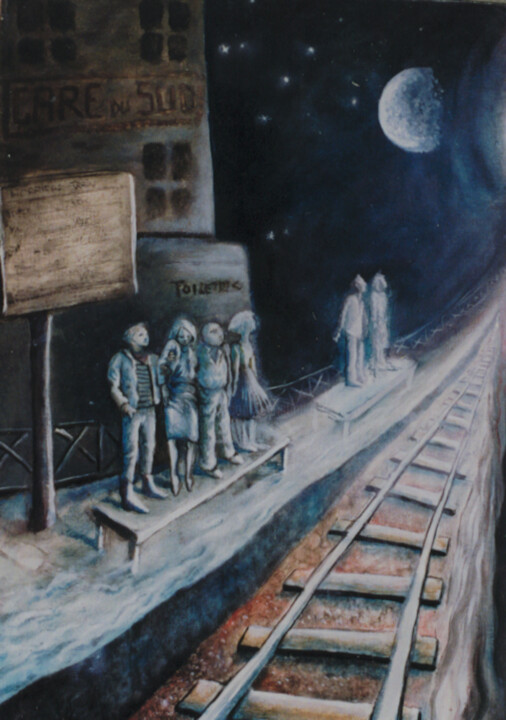 Pintura titulada "Gare du Sud" por Christiana Visentin Gajoni, Obra de arte original, Oleo