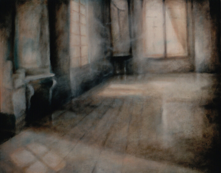 Pittura intitolato "Le salon vide" da Christiana Visentin Gajoni, Opera d'arte originale, Olio
