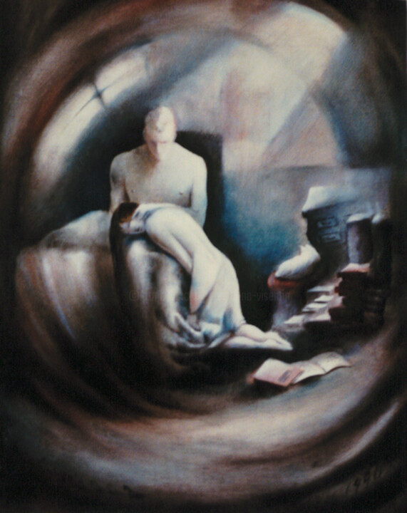 「La mansarde」というタイトルの絵画 Christiana Visentin Gajoniによって, オリジナルのアートワーク, オイル