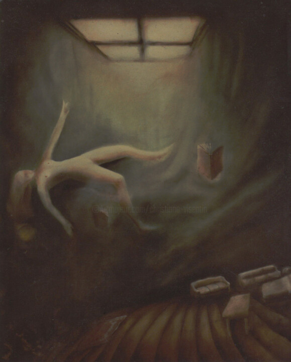 Painting titled "green dream" by Christiana Visentin Gajoni, Original Artwork, Oil