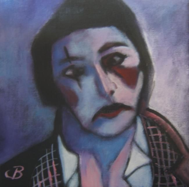 Peinture intitulée "Clown triste" par Christian Bonhomme, Œuvre d'art originale