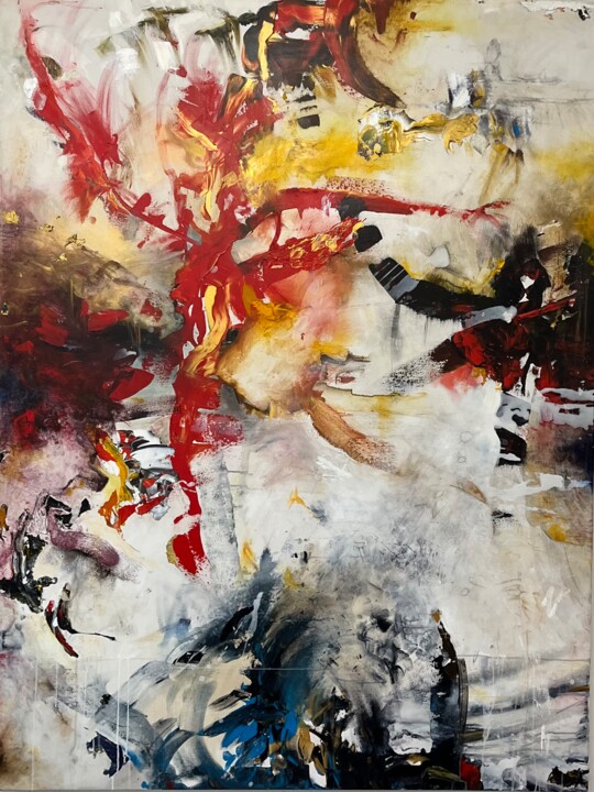 Malerei mit dem Titel "Tout un monde" von Christian Corvellec, Original-Kunstwerk, Acryl