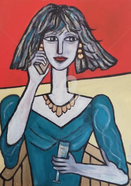 Painting titled "Clairanne" by Christiane Bernais, Original Artwork, Acrylic Mounted on Cardboard