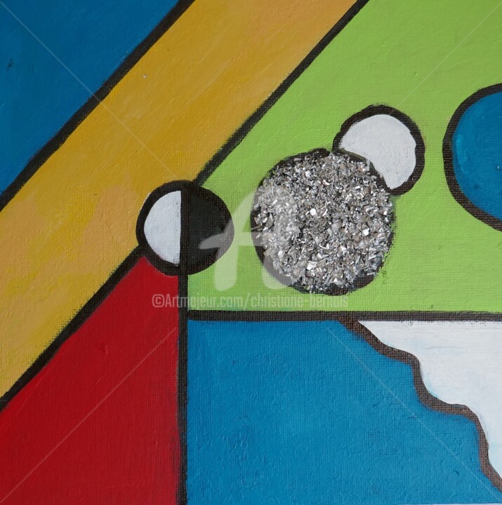 Painting titled "Scintillements 1/1" by Christiane Bernais, Original Artwork, Acrylic Mounted on Wood Stretcher frame