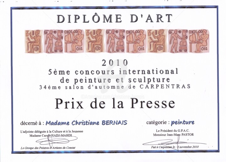 Painting titled "Prix de la presse" by Christiane Bernais, Original Artwork, Acrylic