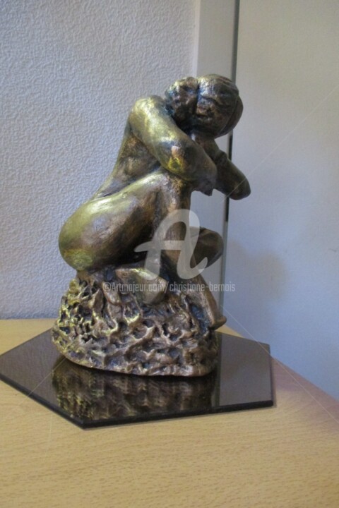 Sculpture titled "Réflexion" by Christiane Bernais, Original Artwork, Terra cotta