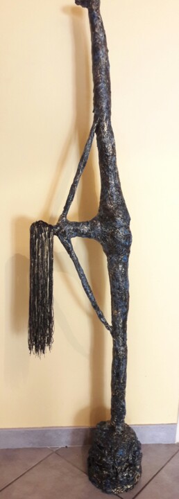 Sculpture intitulée "LADY MOV"IN" par Christiane Guerry, Œuvre d'art originale, Bois