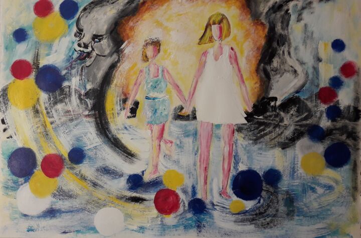 Картина под названием "Moi et Toi" - Christiane Guerry, Подлинное произведение искусства, Акрил