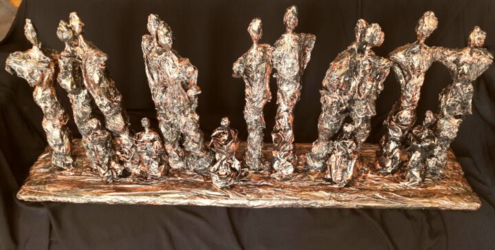 Escultura intitulada "COMMUNAUTE II" por Christiane Guerry, Obras de arte originais, Papel