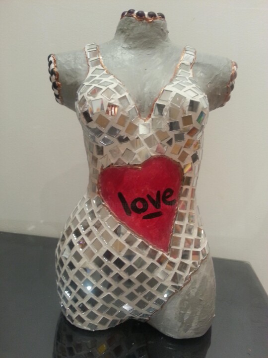 Sculpture titled "MY LOVE" by Christiane Guerry, Original Artwork, Mixed Media