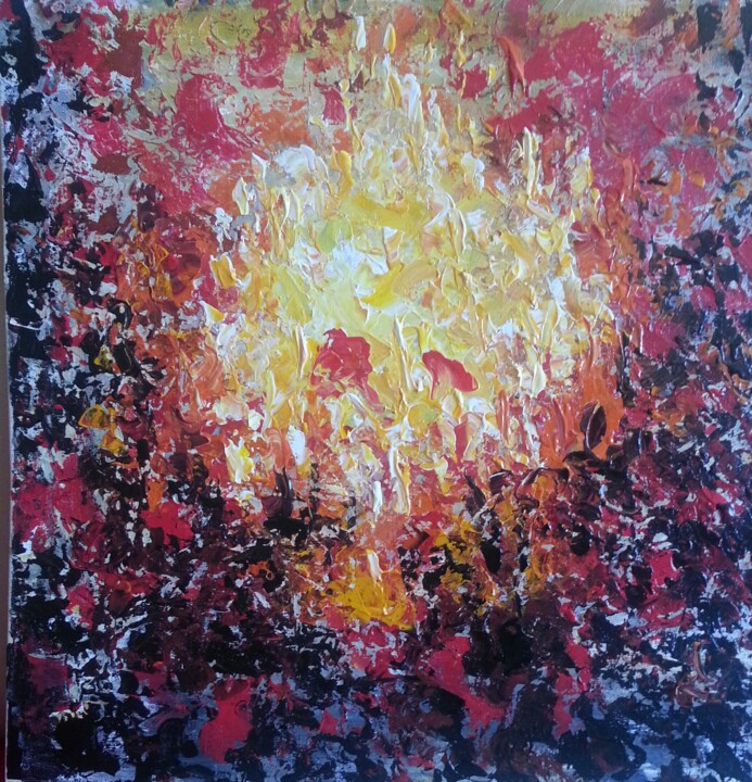 Painting titled "GALAXIE" by Christiane Guerry, Original Artwork, Acrylic