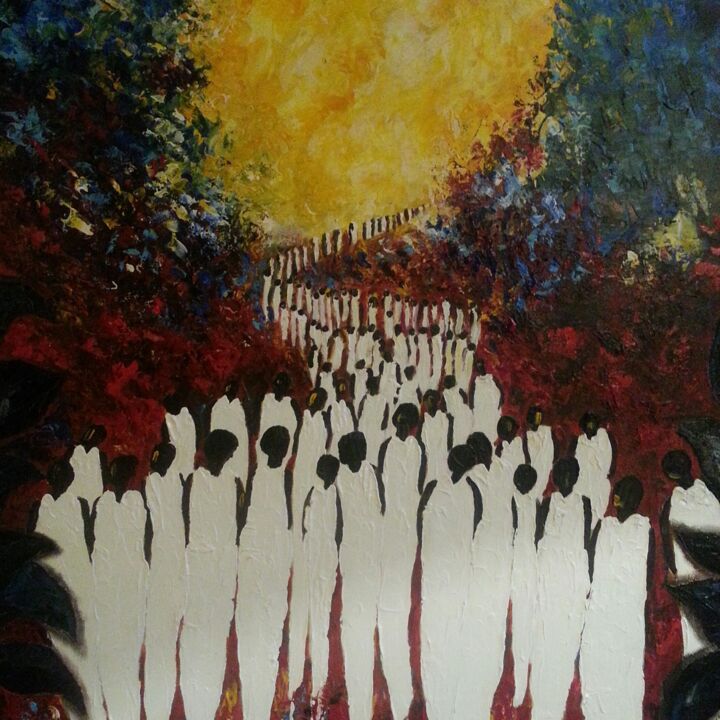 Painting titled "The New World" by Christiane Guerry, Original Artwork, Acrylic