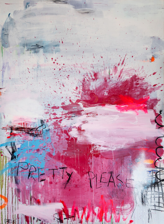 Malerei mit dem Titel "pretty please" von Christiane Lohrig, Original-Kunstwerk, Acryl