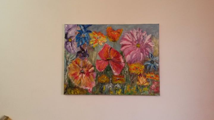 Peinture intitulée "multi-fleurs.jpg" par C.Madjurov, Œuvre d'art originale, Huile
