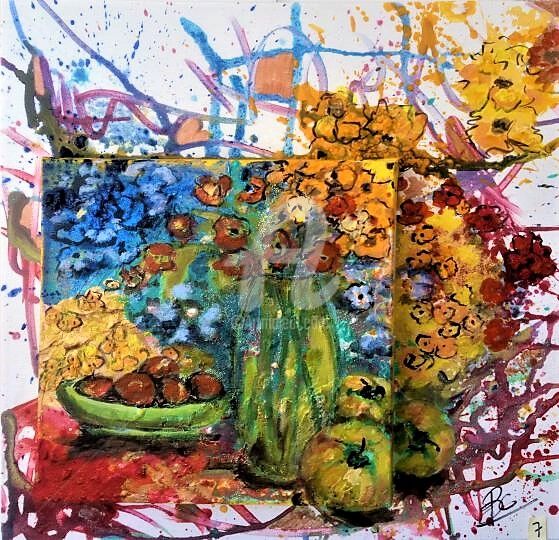 Malerei mit dem Titel "Still life painting…" von Christiane Marette (Christiane Marette - B.C Créations), Original-Kunstwerk…