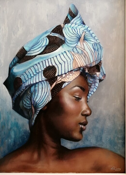 Pittura intitolato "Africaine" da Christiane Mory, Opera d'arte originale, Pastello