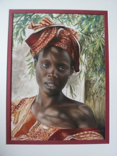 Painting titled "Khady" by Christiane Mory, Original Artwork