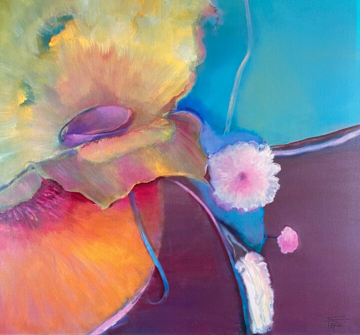 Schilderij getiteld "Botanical Abstracti…" door Christiane Papé, Origineel Kunstwerk, Acryl