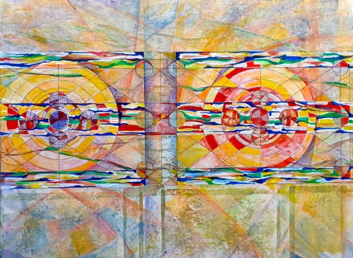 "Pasdequar" başlıklı Kolaj Christiane Seguin tarafından, Orijinal sanat, Akrilik Ahşap panel üzerine monte edilmiş