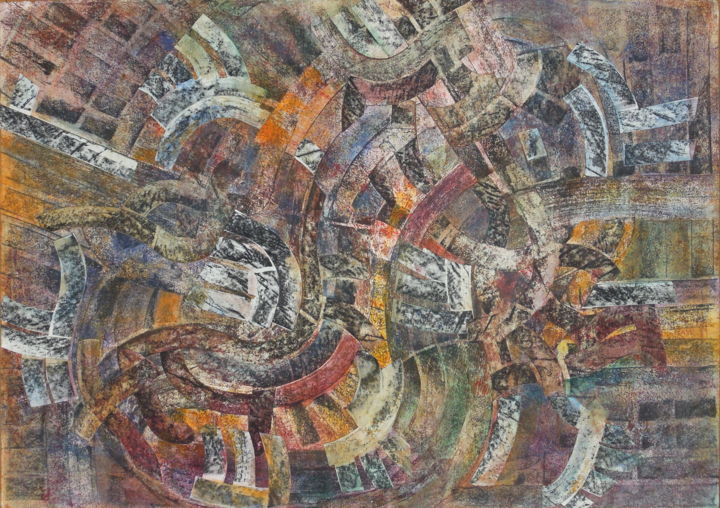 Collages titled "Coubre 1" by Christiane Seguin, Original Artwork, Acrylic