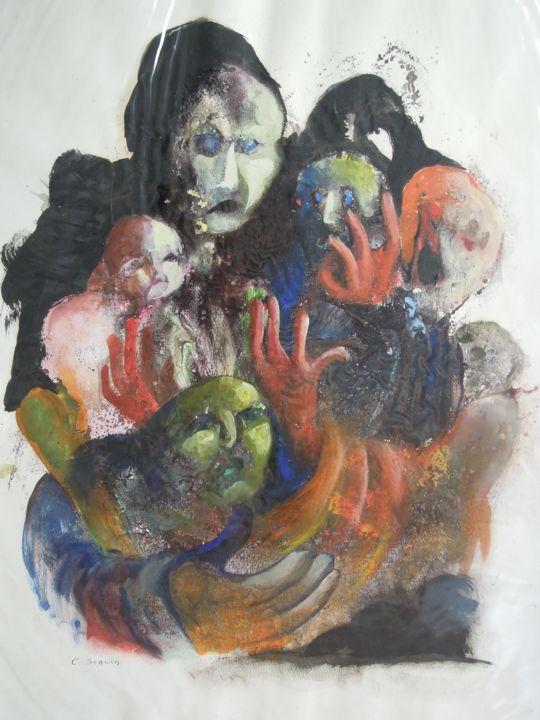 Pintura titulada "Mains" por Christiane Seguin, Obra de arte original, Acrílico
