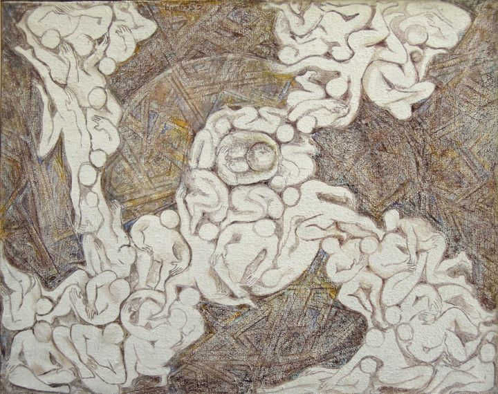 Pintura titulada "Tore ferrique" por Christiane Seguin, Obra de arte original, Acrílico Montado en Bastidor de camilla de ma…