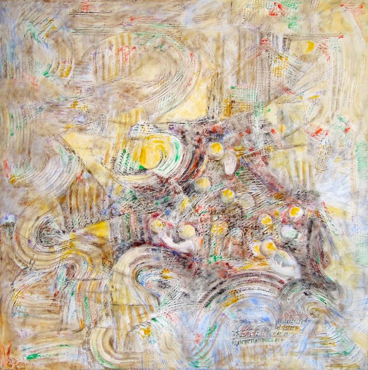 Картина под названием "In-Spirale la Vie" - Christiane Seguin, Подлинное произведение искусства, Акрил