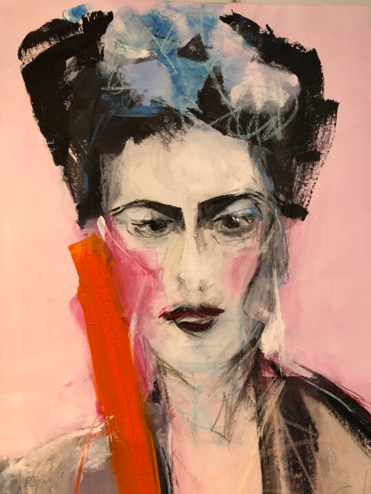 Painting titled "FRIDA" by Christiane Sottile, Original Artwork, Pigments