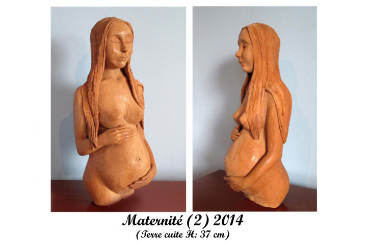 Sculpture intitulée "maternite2.jpg" par Christiana Moreau, Œuvre d'art originale