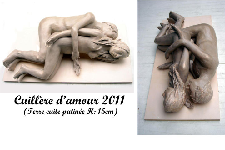 Скульптура под названием "cuilleredamour.jpg" - Christiana Moreau, Подлинное произведение искусства