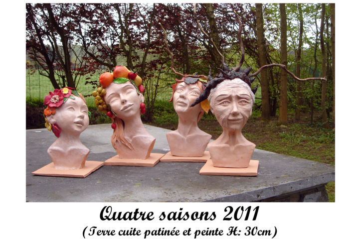 Escultura intitulada "quatresaisons.jpg" por Christiana Moreau, Obras de arte originais