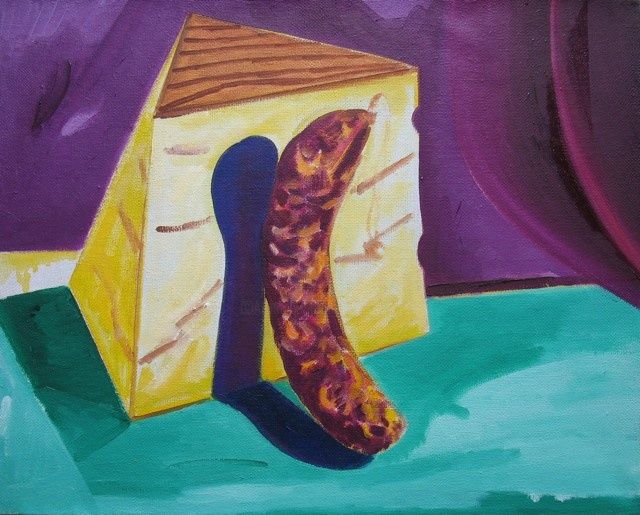 Painting titled "Tired, huile/toile" by Christian Lopez, Original Artwork