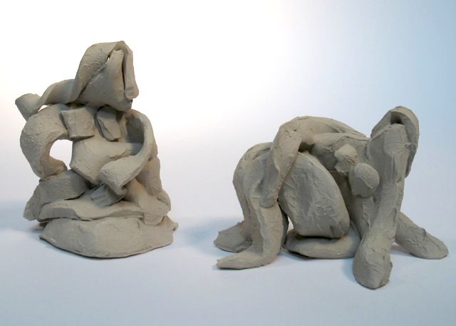 Sculpture intitulée "Deux femmes assises…" par Christian Lopez, Œuvre d'art originale