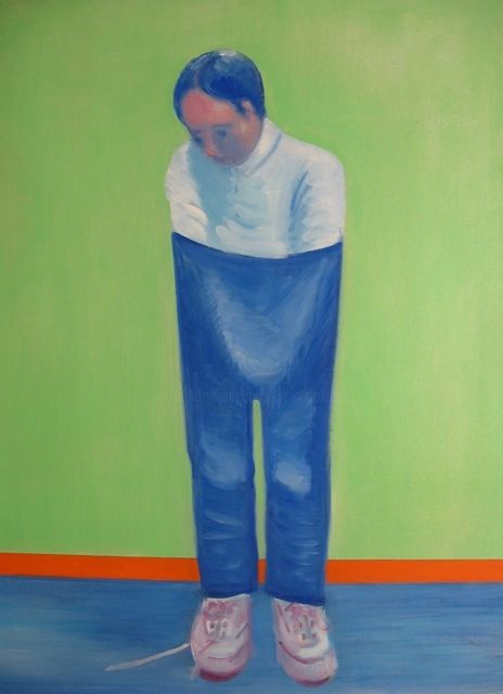 Pintura titulada "Homme debout, huile…" por Christian Lopez, Obra de arte original