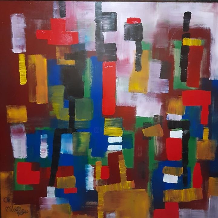 Peinture intitulée "Abstract Painting E…" par Christian Miles, Œuvre d'art originale, Laque