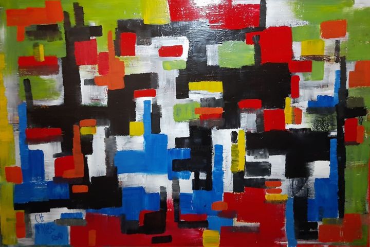 Peinture intitulée "Abstract Art Painti…" par Christian Miles, Œuvre d'art originale, Laque