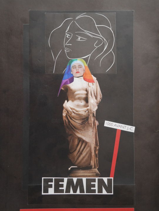Collages intitulée "FEMEN" par Christianmongenier ( L'Incompris ), Œuvre d'art originale, Collages