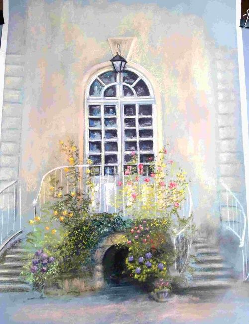 Malerei mit dem Titel "Chez Berthe Morisot" von Christian Nieto, Original-Kunstwerk, Pastell