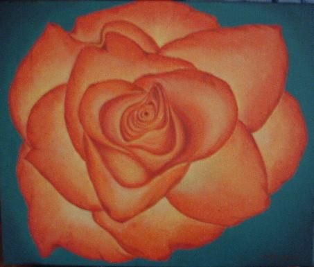 Peinture intitulée "coeur de rose" par Christian Salaun, Œuvre d'art originale