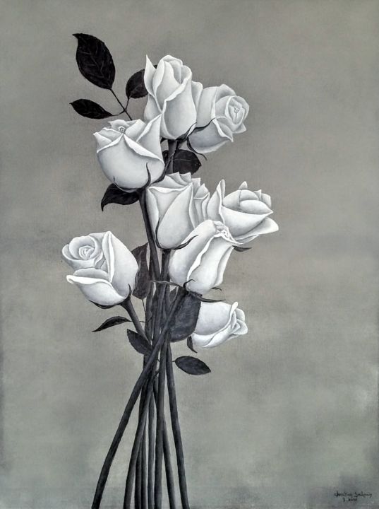 Peinture intitulée "le-bouquet-de-la-ma…" par Christian Salaun, Œuvre d'art originale, Huile