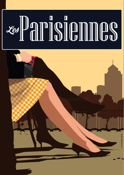 Digitale Kunst getiteld "Les Parisiennes" door Christian Smith, Origineel Kunstwerk, 2D Digital Work
