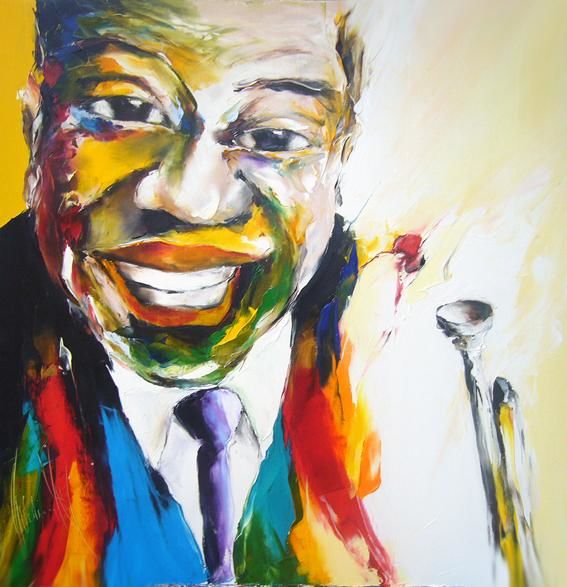 Painting titled "satchmo 2009" by Christian Vey, Original Artwork