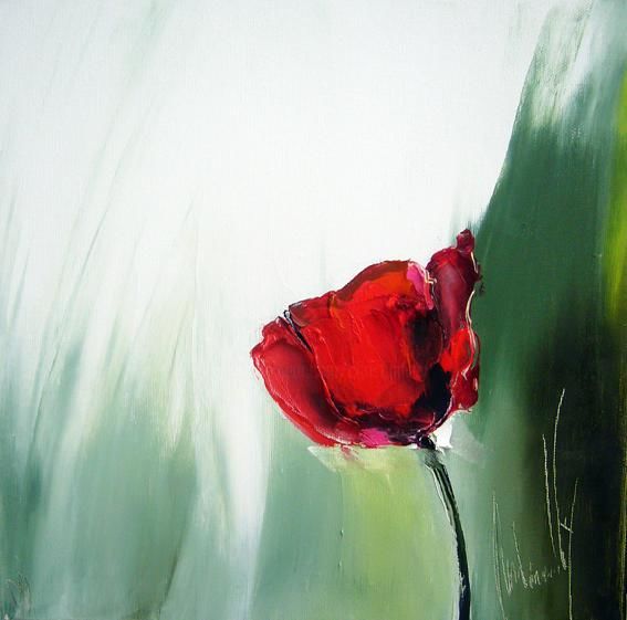 Painting titled "coquelicots 2" by Christian Vey, Original Artwork