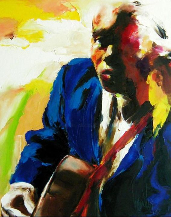 Peinture intitulée "bluesman" par Christian Vey, Œuvre d'art originale