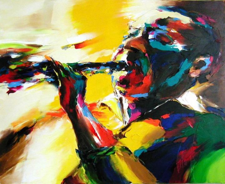 Pintura titulada "couleur jazz clarin…" por Christian Vey, Obra de arte original